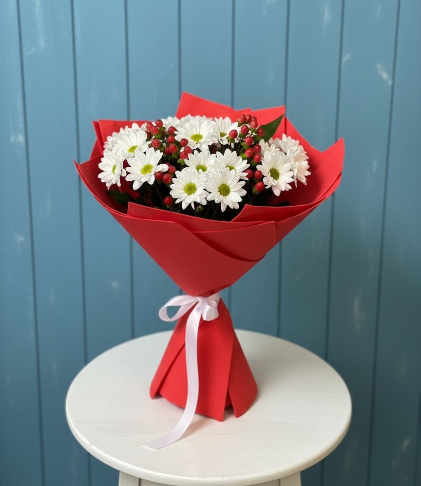 Букет цветов из: Хризантемы в Отрадном Воронежской области