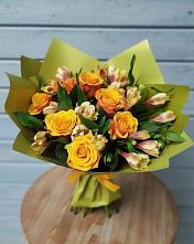 Букет цветов из:  Альстромерии и Розы #REPLACE_PRED# Отрадном Воронежской области