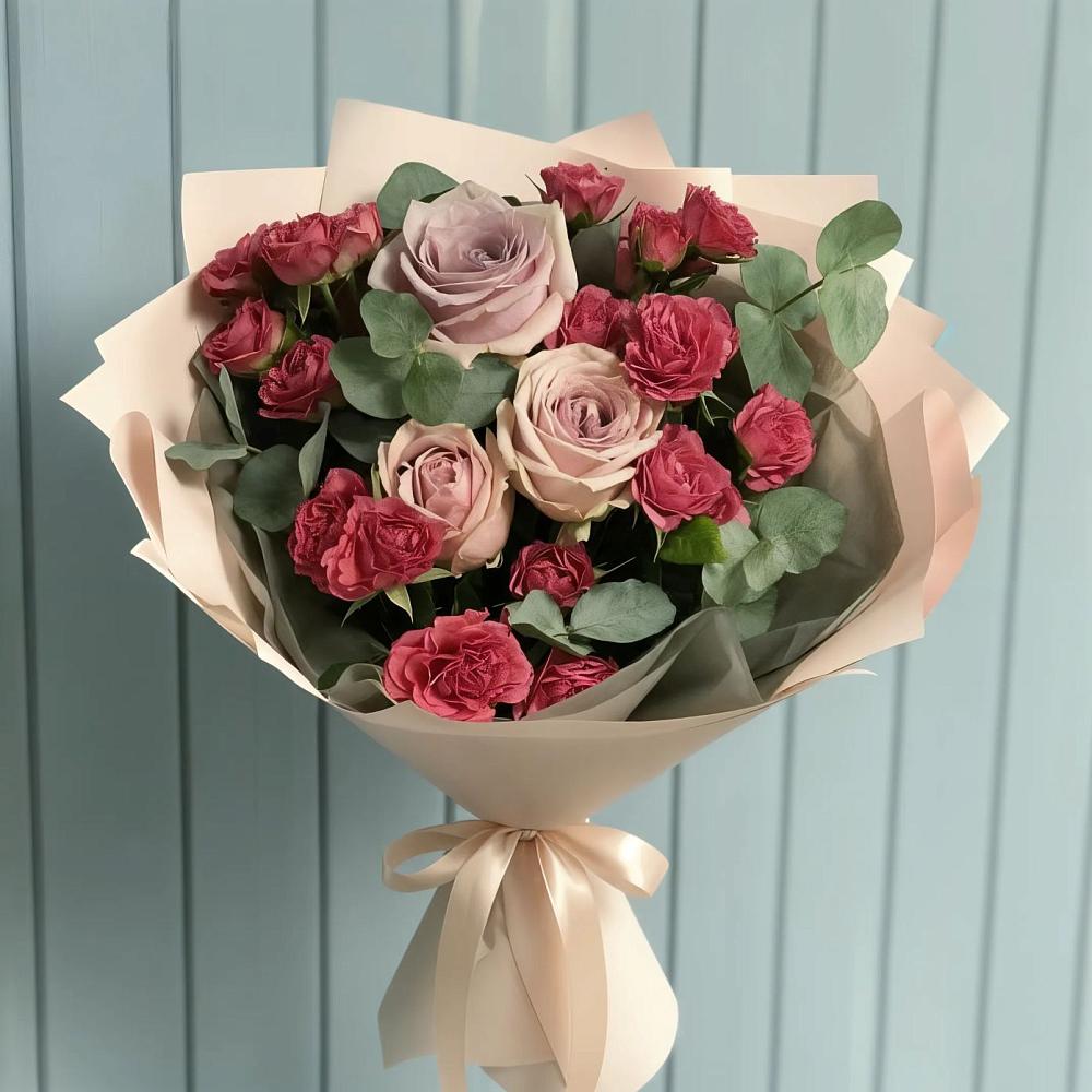 Букет цветов из: Гвоздики и Розы в Отрадном Воронежской области