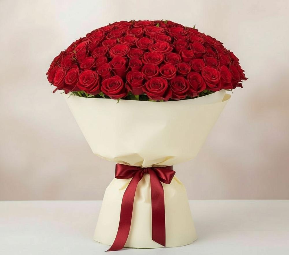 Букет 101 Красная роза Милано в Отрадном Воронежской области