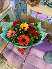 Букет цветов из:  Герберы, Хризантемы и Альстромерии #REPLACE_PRED# Отрадном Воронежской области