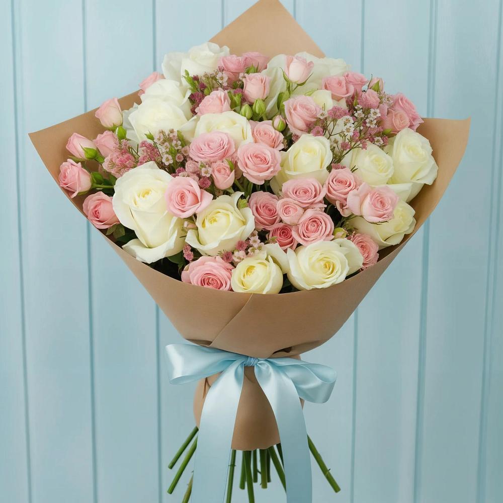 Букет цветов из: Розы в Отрадном Воронежской области