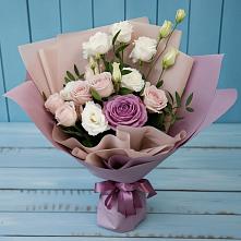 Букет цветов из:  Розы и Лизиантусы в Отрадном Воронежской области