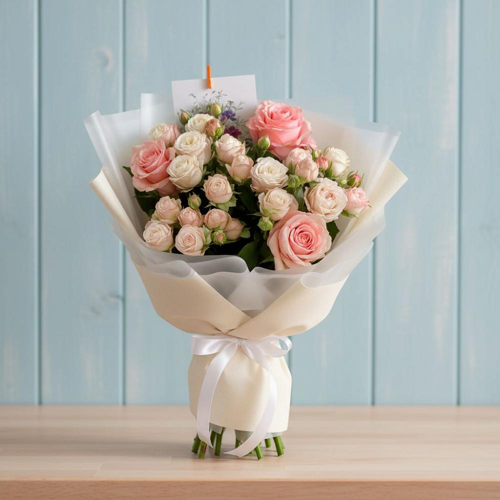 Букет цветов из: Розы в Отрадном Воронежской области