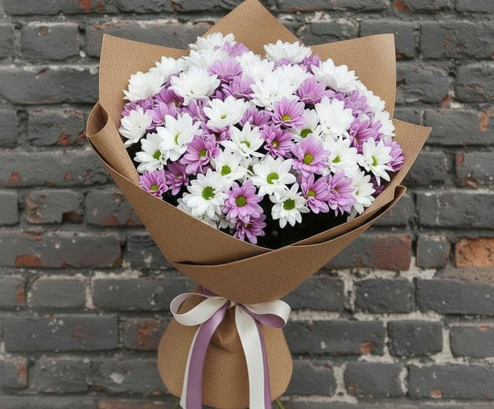 Букет цветов из: Хризантемы в Отрадном Воронежской области