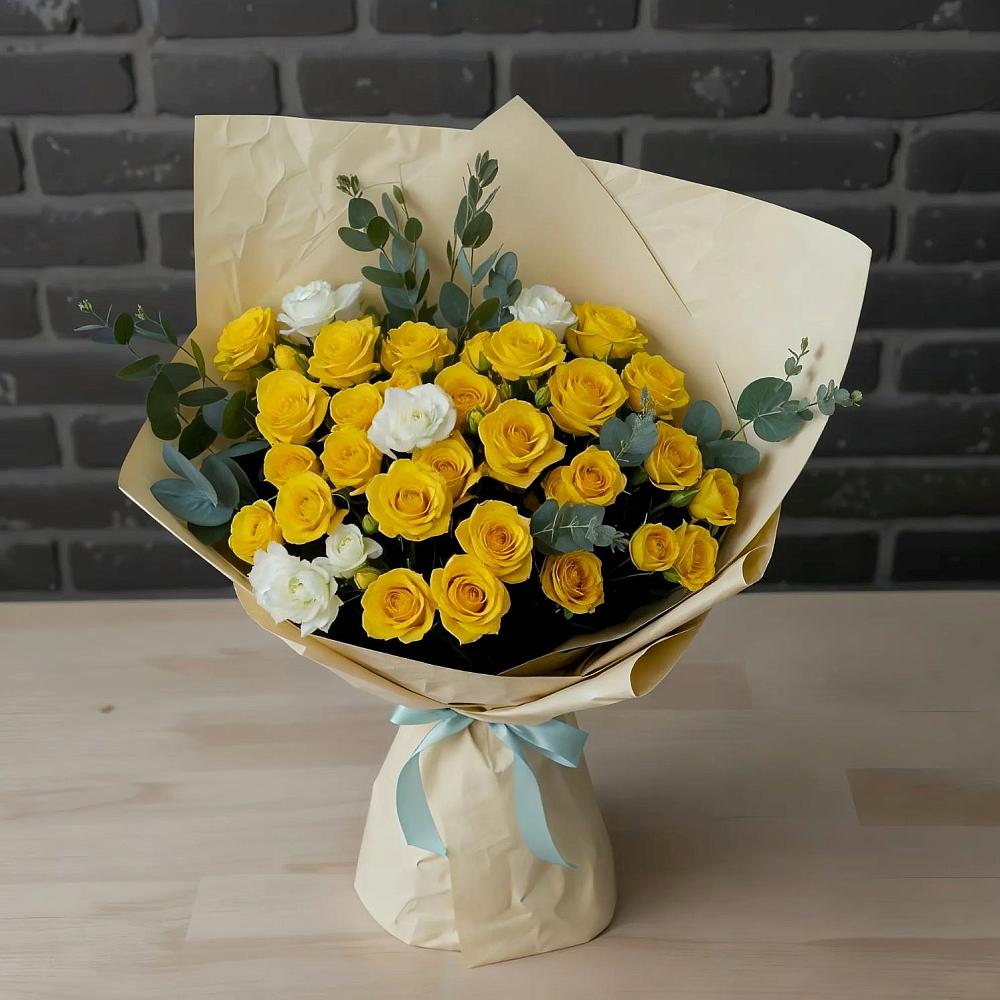 Букет цветов из: Розы в Отрадном Воронежской области