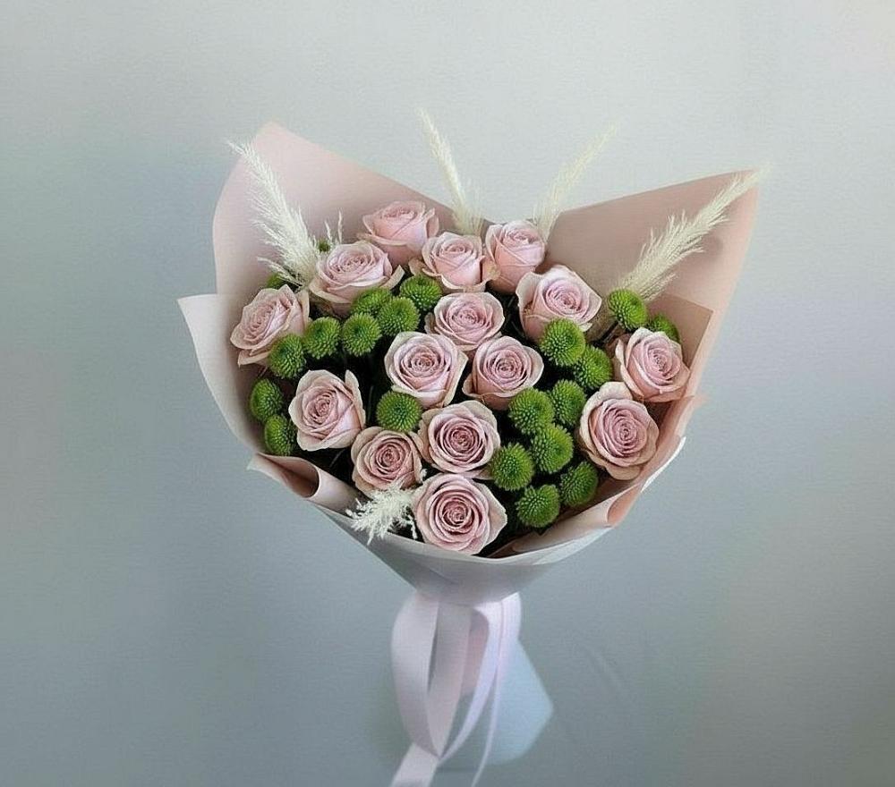 Букет цветов из: Розы и Хризантемы в Отрадном Воронежской области