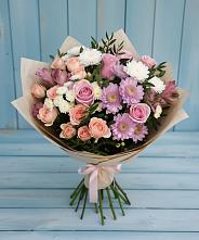 Букет цветов из:  Хризантемы, Розы и Альстромерии #REPLACE_PRED# Отрадном Воронежской области