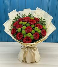 Букет цветов из:  Розы и Хризантемы в Отрадном Воронежской области