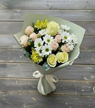 Букет цветов из:  Альстромерии, Розы и Хризантемы в Отрадном Воронежской области