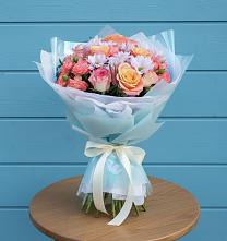Букет цветов из:  Хризантемы и Розы в Отрадном Воронежской области