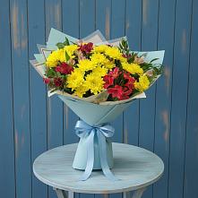 Букет цветов из:  Альстромерии и Хризантемы в Отрадном Воронежской области